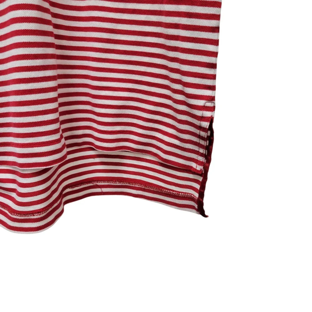 Ralph Lauren Men's Polo Golf Red White Striped Short Sleeves Shirt Size Large